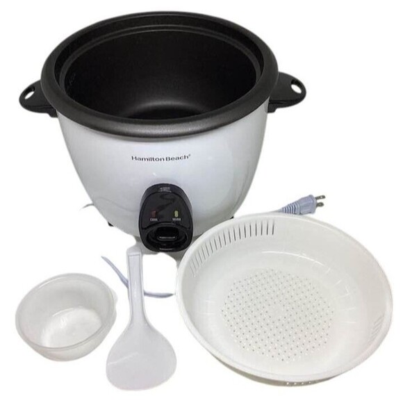 Hamilton Beach Electric Rice Cooker Food Steamer 16 Cups RC21 37516 White - Picture 4 of 10